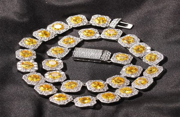 

fashion hip hop necklace for men women chain real gold plating necklaces chains 3a zirconia stone chains pink yellow 16183857485, Silver