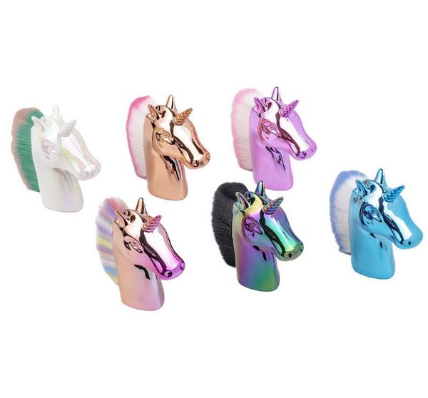 

unicorn shape kabuki brush portable face blush loose powder single makeup brushes beaiuty tool1025180