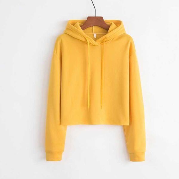 

custom cotton long sleeve crop women's pullover hoodies sweatshirts dh, Black