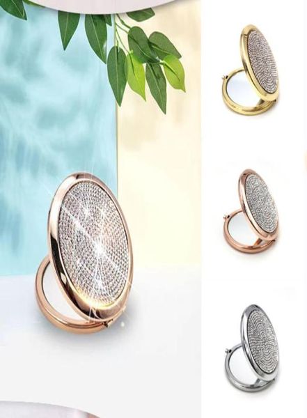

makeup mirror portable round folded compact mirrors gold silver pocket mirror making up for personalized gift7548116