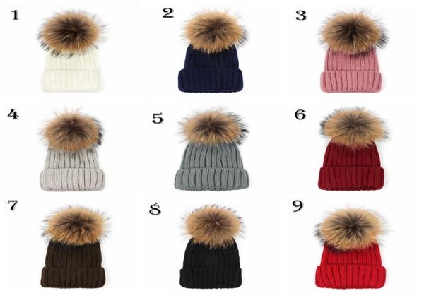 

quality removable real mink fox fur pom poms ball acrylic beanies winter warm plain hats adults slouchy mens womens snow warm hat 2943118, Blue;gray