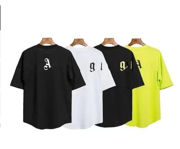 

men's t-shirts mens tshirts short sleeve designer palm angel womens graffiti bear chest letters casual tee angles, White;black