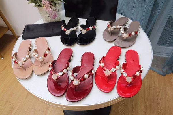 

designer sandal luxury slipper slides summer women shoes flip flops slipper fashion genuine leather slides metal chain ladies casual shoes 3, Black