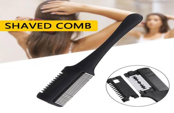 

hair brushes cutting comb black handle hair brush with razor blades thinning trimmin salon diy styling tools8865051, Silver