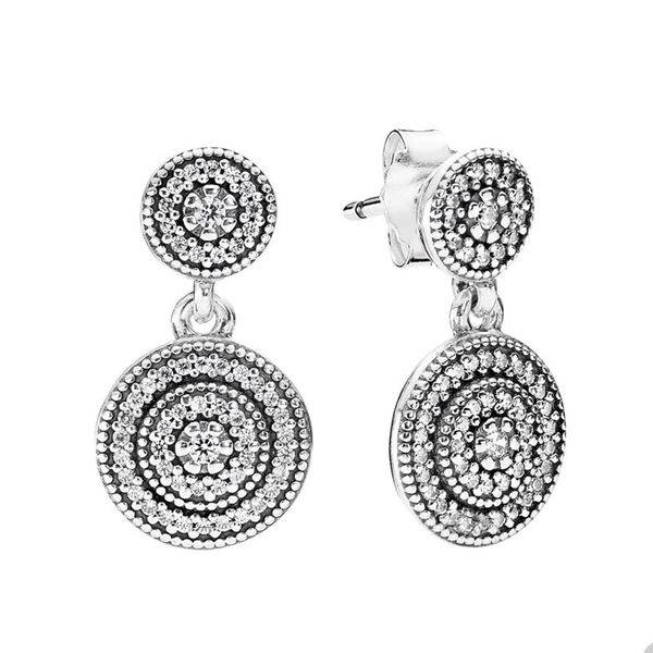 

sparkling pave dangle earrings for pandora 925 sterling silver wedding jewelry set designer stud earring for women girls luxury earring with