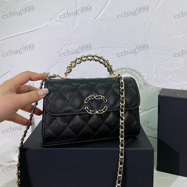 

designer 19 womens mini shoulder bag braided handle handbag ringer chain buckle matelasse chain crossbody bags luxury brand makeup box card