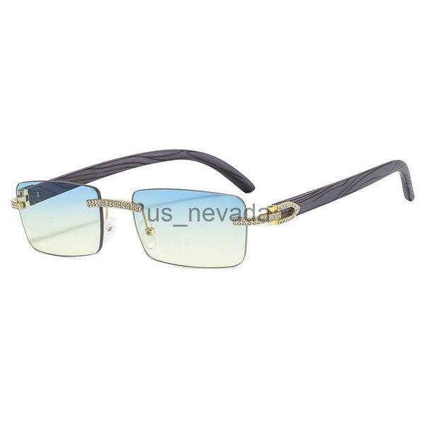 

sunglasses brand designer sunglasses small square frameless metal hinge eyewear for men women luxury sun glass uv400 lens with case a j23060, White;black