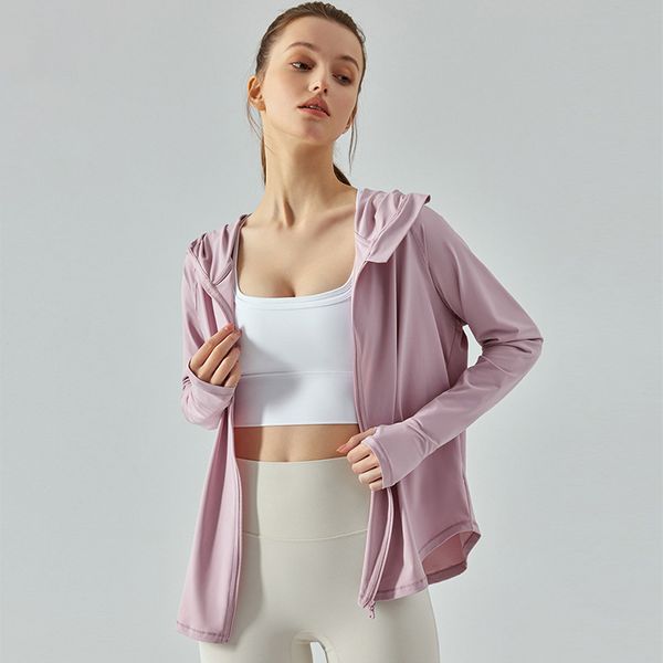 

yoga outfits al ice silk sunscreen clothes women's uv protection sports riding yoga clothes coat ultra-thin hoodie protection clothing