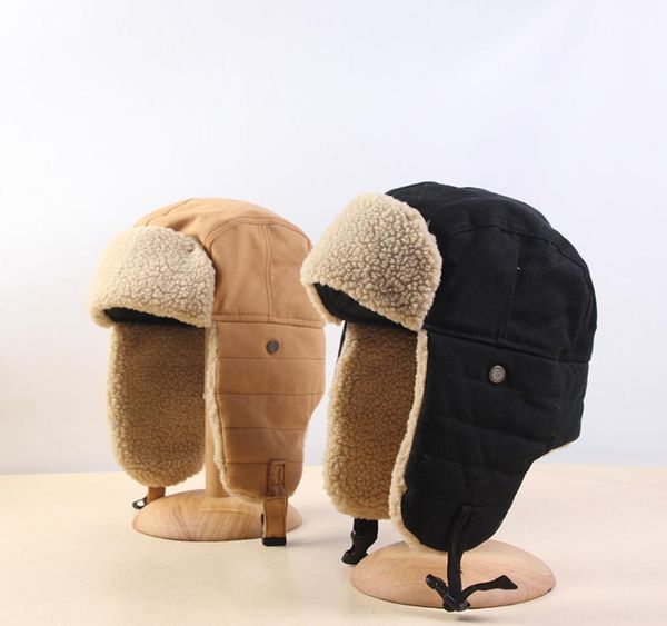 

winter bomber hat for men pilot aviator cap earflap windproof waterproof trapper hunting couple hat1890363, Blue;gray
