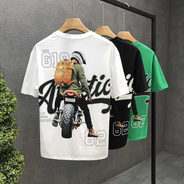 

new selling cotton graphic tshirts of summer loose men's shortsleeved tshirts factory wholesale tnpb, White;black
