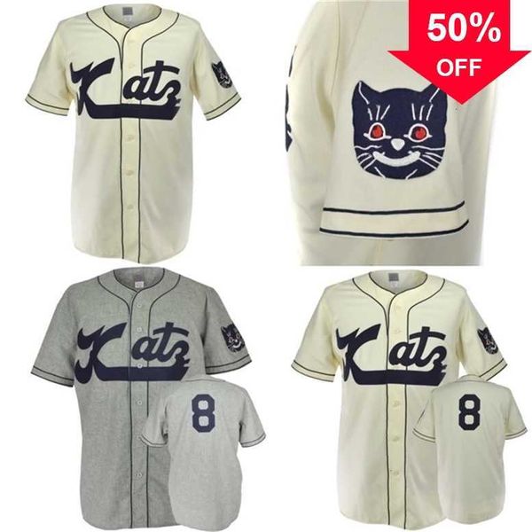 

xflsp glamitness kansas city katz 1961 road home jersey 100% stitched embroidery vintage baseball jerseys custom, Black