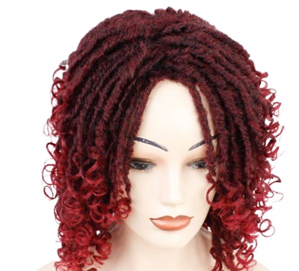 

14inch long curly gradient color wig high temperature synthetic hair crochet cap various styles enhance your look instantly, Black