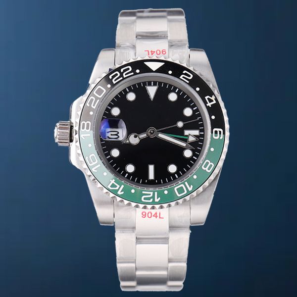 

golden noble relogio masculino famous watch gmt pepsi 40mm watch 904l stainless steel ceramic sapphire glass super luminous waterproofing wr, Slivery;brown