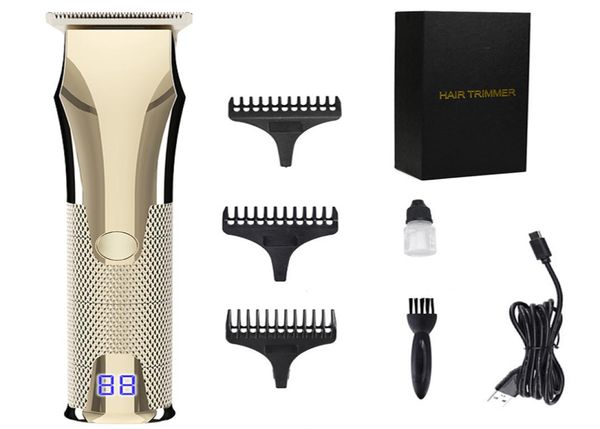 

fashion metal hair clipper electric razor men steel head shaver trimmer black gold purple grey color usb charger3308730