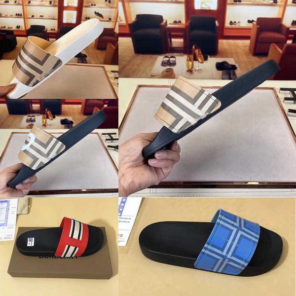 

paris sliders mens womens slippers summer slides london england sandals beach slide ladies flip flops loafers home plaid pattern slipper cha, Black
