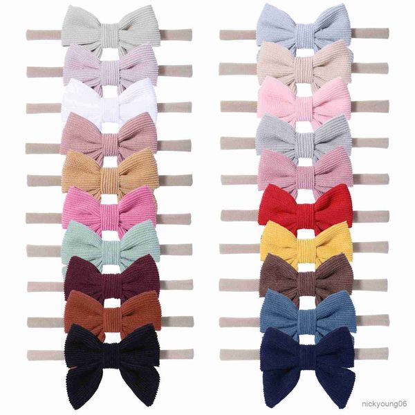

hair accessories pure color bowknot headband for baby girl cute soft bow hairband kids children turban handmade, Slivery;white