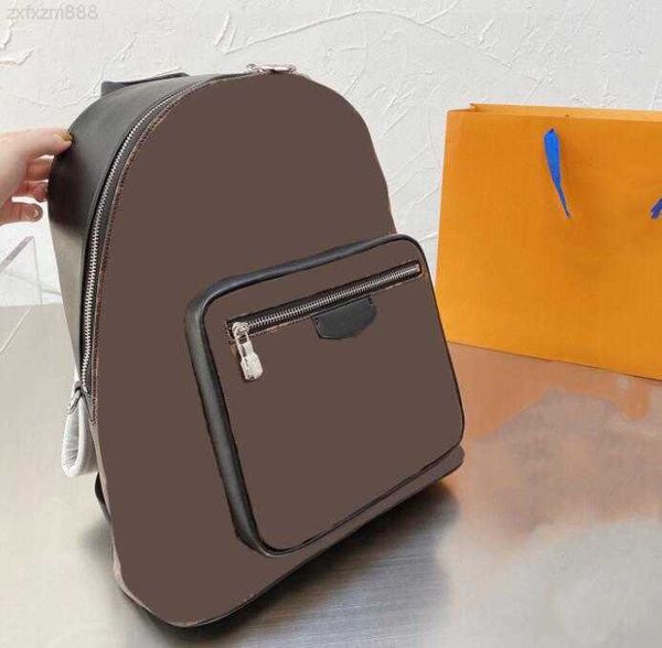 

designer leather backpack shoulder bags classic handbags back pack brown flowers sign metal zipper multi pockets schoolbag