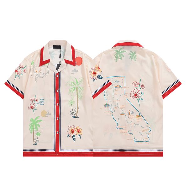 

23ss designer new fashion floral print polo shirt men's and women's casual short sleeve luxury classic t-shirt clothing size m-3xl, White;black