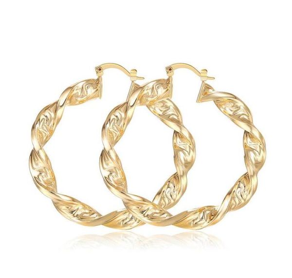 

quality 18k gold cooper women dangle hoop earrings brass jewelry euro america simple fashion8875496, Silver