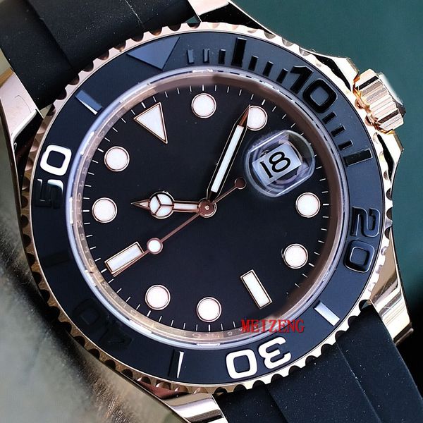 

luxury wristwatch brand new men's automatic watches watch 126555 18k rose gold black dial oyster flex, Slivery;golden