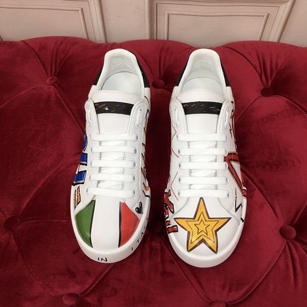 

casual shoes women designer leather lace-up sneaker fashion lady flat running trainers letters woman shoe platform men 0602, Black