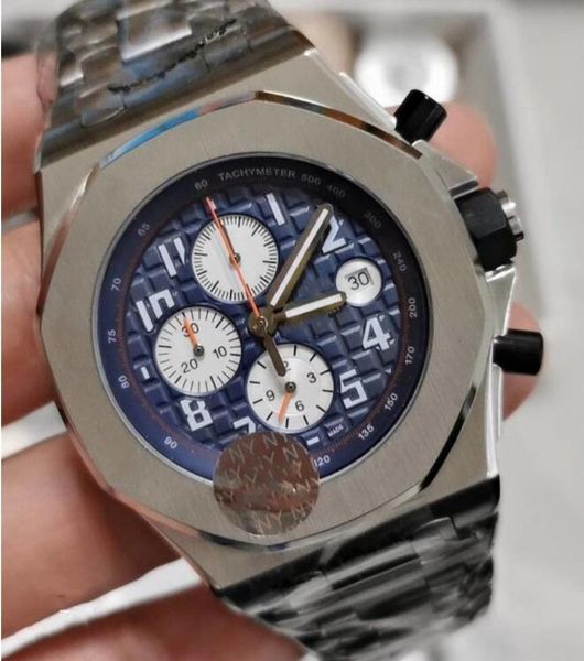 

luxury watch men sapphire glass full function quartz chronograph watchs 42mm stainless steel watches rose gold luminous designer man wristwa, Slivery;brown