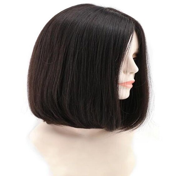 

fine sheitels 4x4 silk base bob style jewish wig black 1b 12a finest brazilian virgin human hair perimum kosher wigs capless 5420585, Black;brown