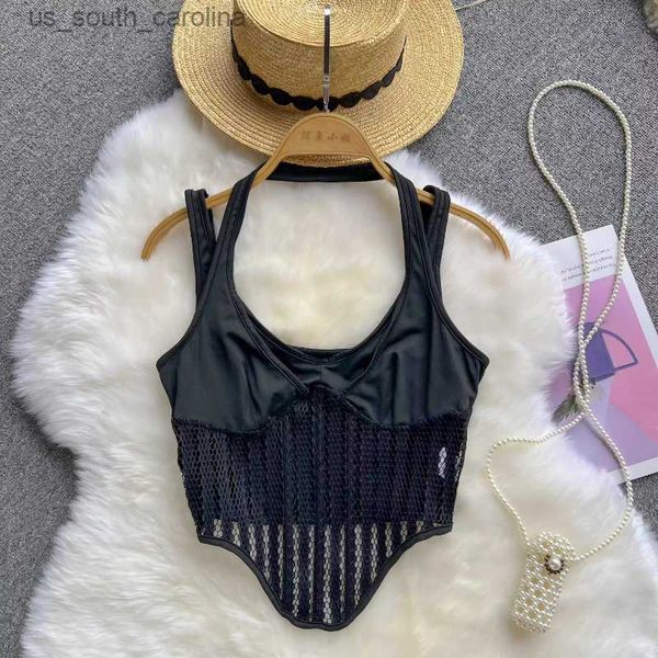 

camis vintage corset elegantes para mujer spaghetti strap crop for women hollow out womens tanks and camis dropshipping l230522, White