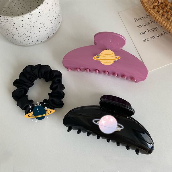 

cute hair clip vintage hair accessories for women girls acetate fiber claw clip saturn hair clip