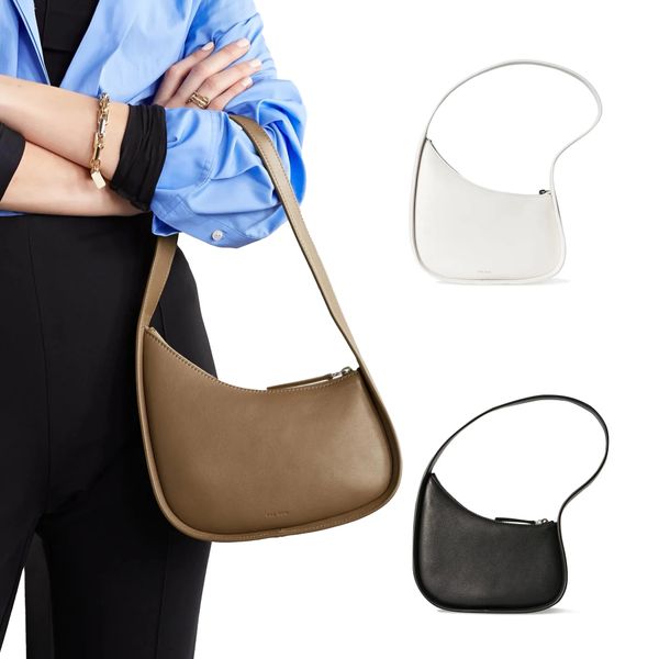 

fashion cowhide underarm bag womens toiletry kits shopping half moon bag clutch duffle bag shoulder purse tote designer cross body handbag s