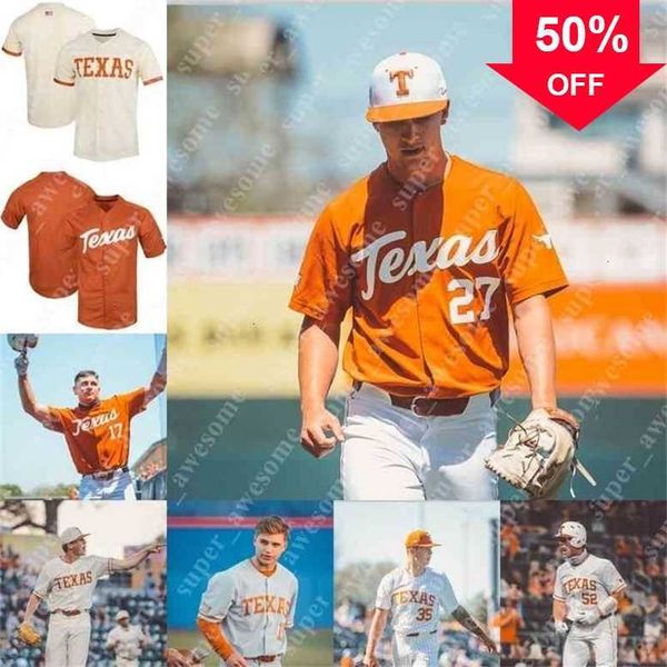 

xflsp glac202 texas longhorns baseball jersey ivan melendez cam williams douglas hodo iii zach zubia silas ardoin eric kennedy trey faltine, Black