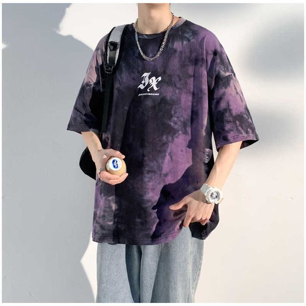 

tee shirts custom wholesale cotton tie dye tshirts t shirt heavyweight blank streetwear oversized tshirt men qm, White;black