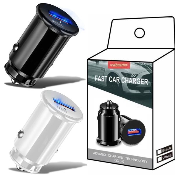 

mini single usb qc3.0 auto power adapter quick charging car chargers for iphone 7 8 11 12 13 14 samsung tablet pc mp3