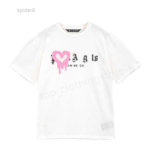 

mens women t shirts palms designer angle short sleeve summer fashion brand leisure loose tide cottons love print luxurys clothing size s-xl, White;black