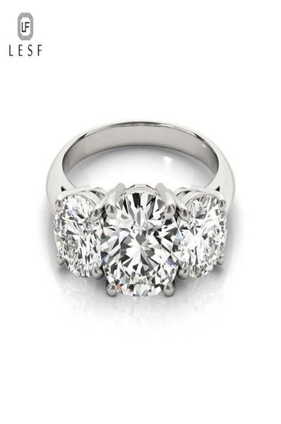 

lesf 925 sterling silver women039s ring 3 stones 2 carats round cut sona simulated diamond wedding engagement rings 2103305981565, Golden;silver