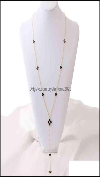 

pendant necklaces pendants jewelry oyb new korean fashion fourleaf clover long necklace chain womens color flower sweater jewelry7609930, Silver