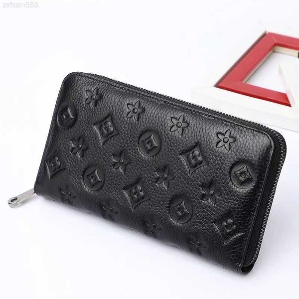 

fashion black empreinte women clutch lady ladies long wallet pu leather single zipper wallets classical corn purse card holder 60017 bag