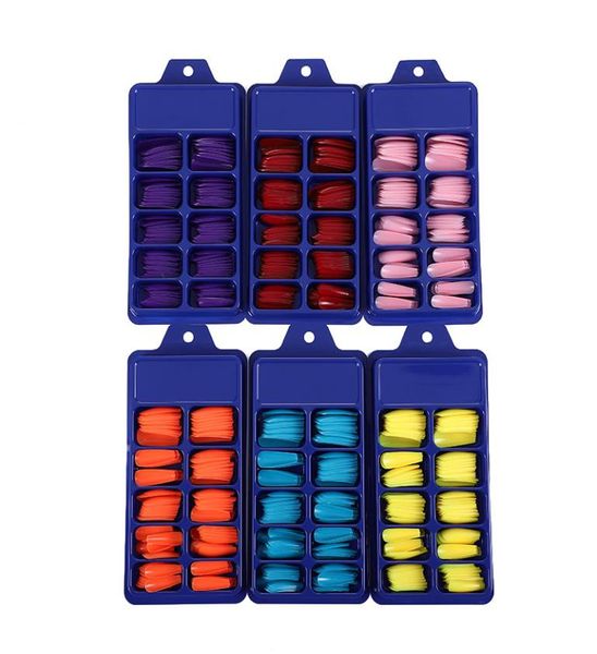 

100pcsset press on false nails extra long stiletto pointed uv gel glue on fake fingersnails7857155, Red;gold