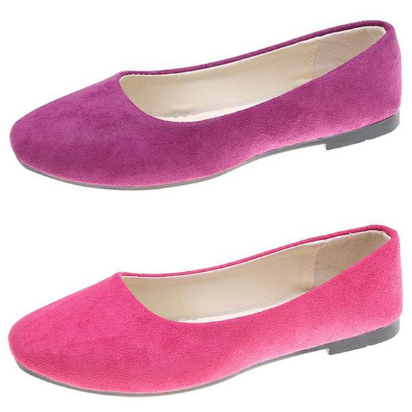 

fashionable candy colored flat bottomed work shoes yellow pink cyan comfortable suede cloth faced women's shoes, student shoes, Black