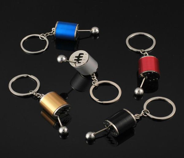 

creative 6 speed gearbox gear head keychains manual transmission lever metal key ring car refitting alloy pendant keychain2967393, Silver