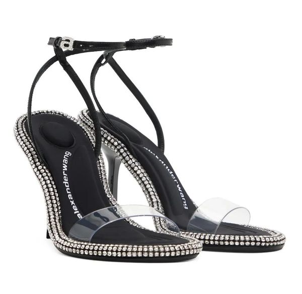 

luxury nima women sandals shoes black stain pvc heels julie lady stiletto heel crystal-cut lady dress party gladiator sandalias eu35-40 with