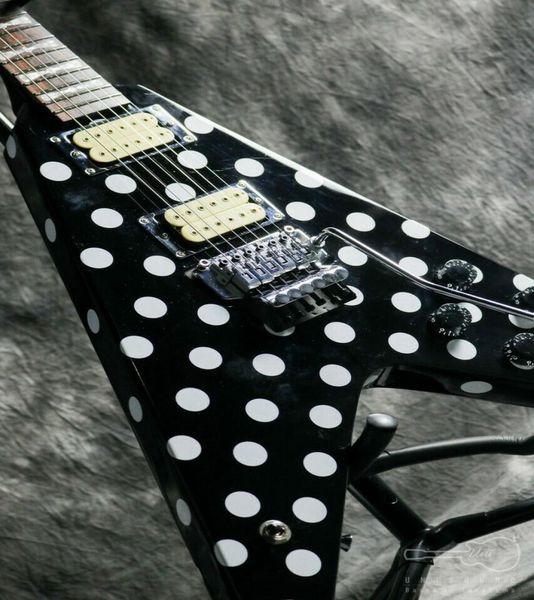 

no brand custom order randy rhoads polka dot flying v gg5rx electric guitar5547345