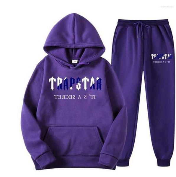 

men's t shirts 2022 brand trapstar printed sportswear men 15 colors warm two pieces set loose hoodie sweatshirt pants jogging31ess, White;black