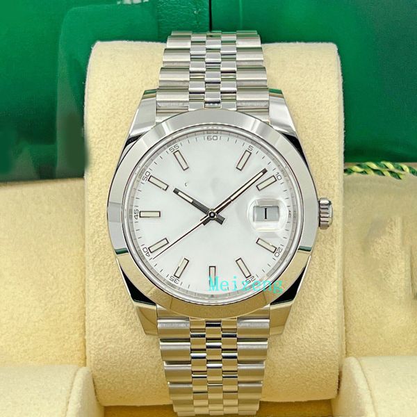 

luxury wristwatch brand new men's automatic watches datejust 41mm white dial jubilee 126300, Slivery;golden