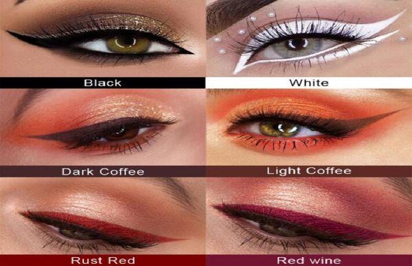 

cmaadu explosive 6 color blackwhitedark coffeelight coffeerust redred wine eyeliner pen matte fast dry colored eye liner for 9820195