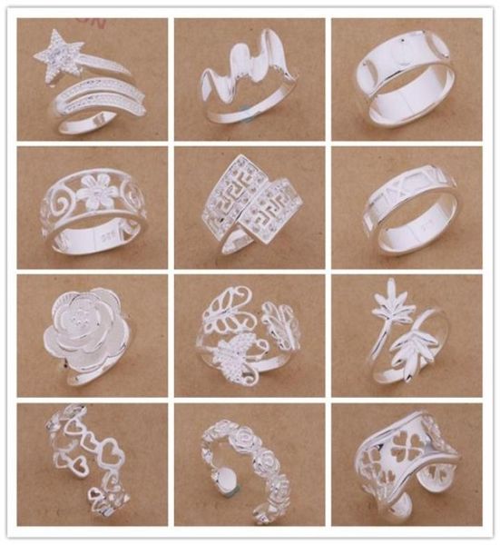 

mixed orders 925 sterling silver rings fashion style christmas party to send his girlfriend wife gifts 24pcslot3499669