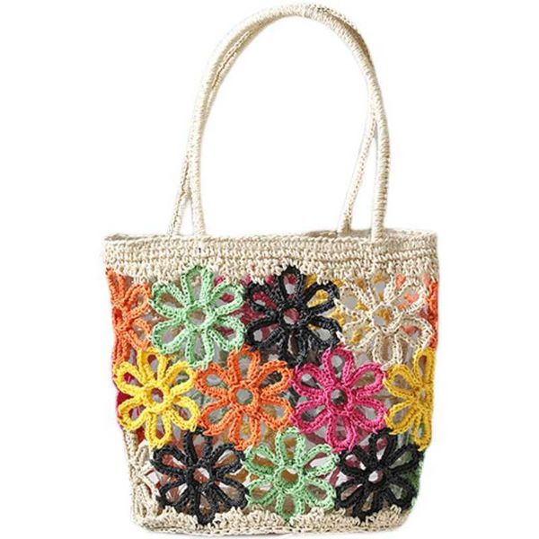

beach bags summer women straw bag fashion hollow flowers hand-woven women's hand-held seaside vacation designer 230530