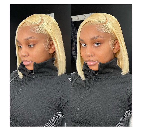 

613 bob wig 13x4 bone straight lace front human hair wigs honey blonde hd lace frontal wig glueless short bob wigs, Black;brown