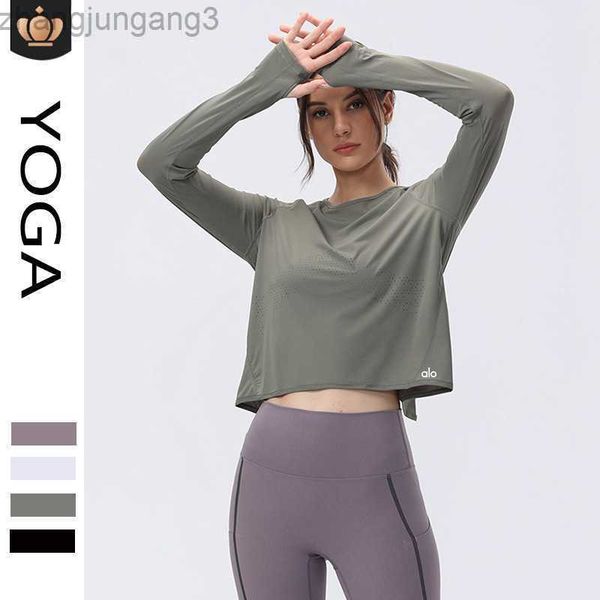 

designer t shirt alo new yoga suit spring women's mesh breathable bow fitness soft and quick drying sports cover, White