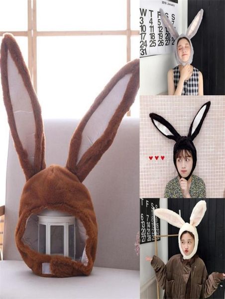 

hats for women beanies funny cute plush bunny ears hat hood girls costume accessories winter warm soft cozy 2206239666248, Blue;gray